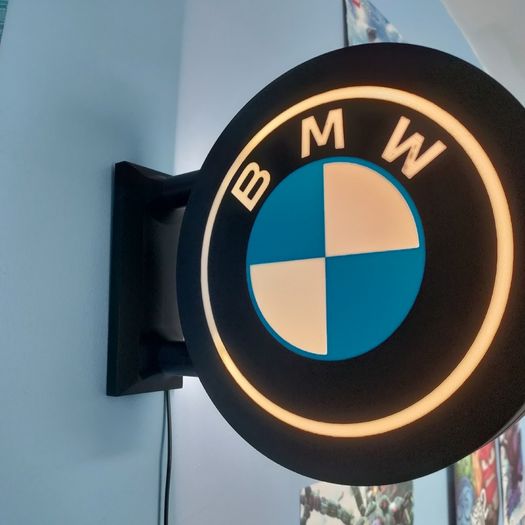 BMW Inspired LED Light Box Sign, Car Garage Wall Light, Automotive Decor, Workshop Sign, Man Cave Light, German Car Gift