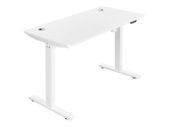 Electric desk, height adjustable, desk stand, table frame with motor, 120 x 60 x (73-114) cm, steel, white L