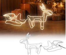 Christmas LED Decorative Reindeer with Sleigh