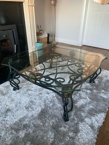 Glass top coffee table