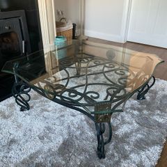 Glass top coffee table