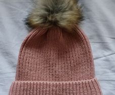 Dusty pink ladies beanie winter hat