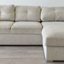 Light Beige Corner Sofa Bed with Storage Image 2