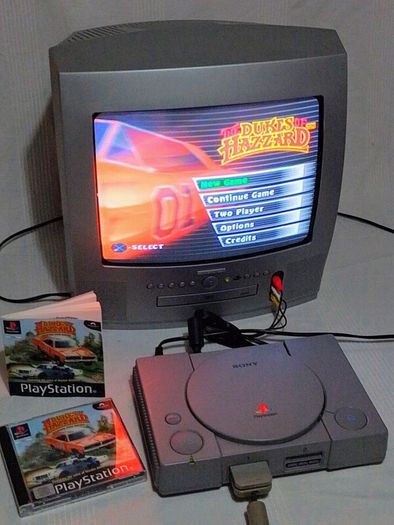 Sony PlayStation PSX PS1, Two Controllers, Cables, Game