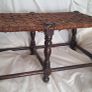 Cottagecore / farmhouse style vintage rush double stool bench Image 2