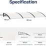 Large Window Door Awning Canopy,Transparent 300x100cm Image 2