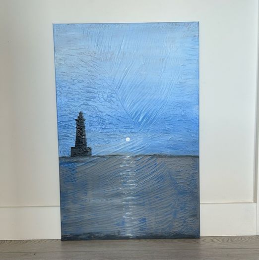 Lighthouse seascape painting