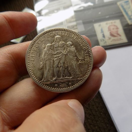 France 1873 A.5 Francs.90% Silver.Good Very Fine ++.