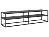 TV Cabinet Black with Black Marble Glass 160x40x40 cm