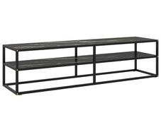 TV Cabinet Black with Black Marble Glass 160x40x40 cm