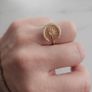 Crescent Moon Star Adjustable Crystal Gold Tone Ring Image 5