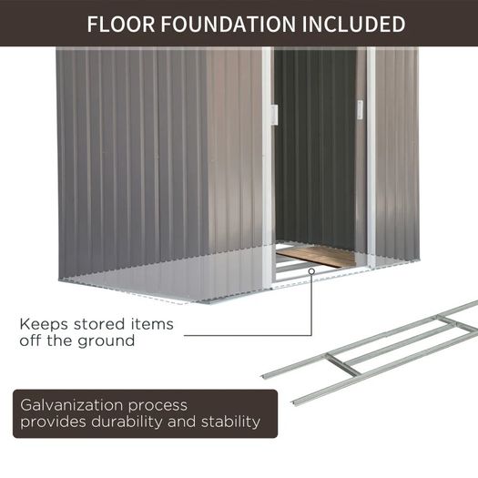SUMMER SALE 7ft x 4ft Lockable Polypropylene Garden Storage Shed Storage w/ Air Vents Steel Grey (FREE POSTAGE)