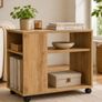 Side Table Cabinet Rolling Wheels Image 7