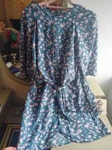 uk10 star print midi 3/4 sleeve