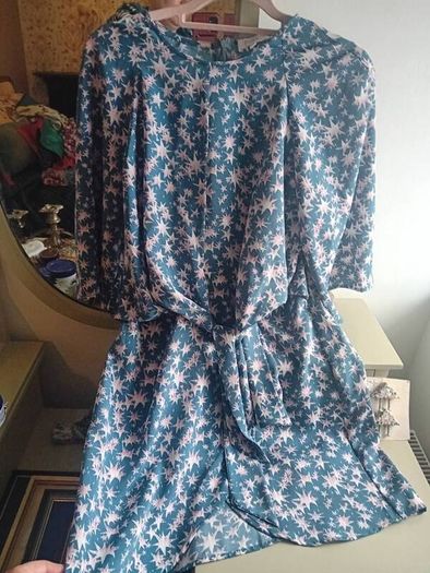 uk10 star print midi 3/4 sleeve