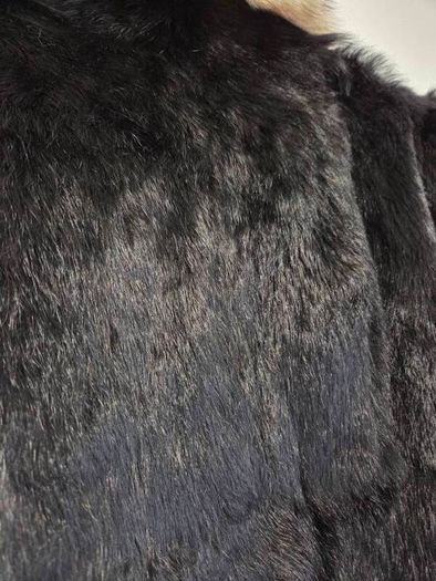 Vintage Real Fur Jacket Size M Elegant Black Glossy Finish, Luxury Evening Wear
