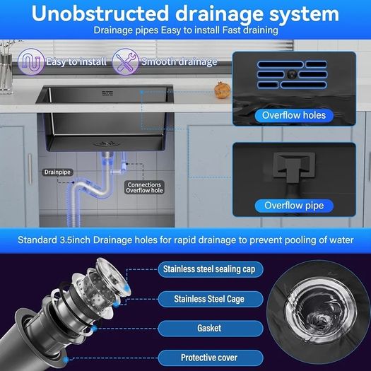 Stainless Steel Kitchen Sink,50 x 43cm,Inset Kitchens Sink,with Waste Kit,Drain Pipe,Pull-Out Drainer Basket,Suitable for Bathroom,Caravan Travelling
