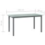 Garden Table Light Grey 150x90x74 cm Aluminium and Glass Image 5