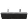 Balcony Trapezoid Rattan Planter Set 80 cm 2 pcs Black Image 8