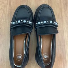 Brand new with labels river island black leather  loafer