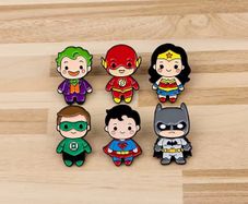 DC Comics Super Hero Enamel Pin Bundle (6-Pack)