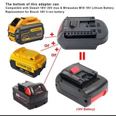 Adapter Converter for Dewalt 20V for Milwaukee 18V Li-ion Battery Converted To for Bosch 18V Lithium-ion Power Tool Use