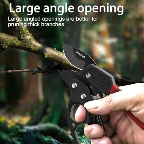 JiveSnip Professional Ratchet Anvil Pruning Shear Ratcheting Mechanism, Reinforced Design Handle Professional Bypass Garden Secateurs for Plants, Hedges, and Flowers
