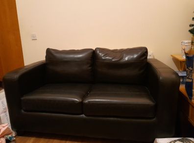 2 seater black sofa