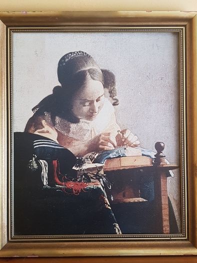 Vintage "The Lacemaker" by Jan Vermeer