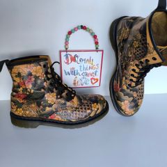 Dr Martens 1460 Tattoo koi fish Japanese ankle boots UK12 EU47 US13