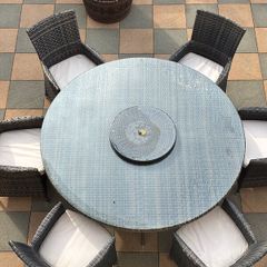 6 Seater Round Rattan Furniture Table & Chairs