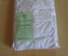 M&S Organic Sleepsuits x 5 for Sale