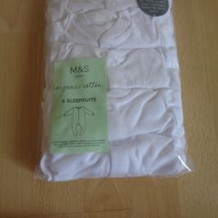 M&S Organic Sleepsuits x 5 for Sale