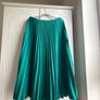 Zara Satin Emerald Green Pleated Midi Skirt Image 3