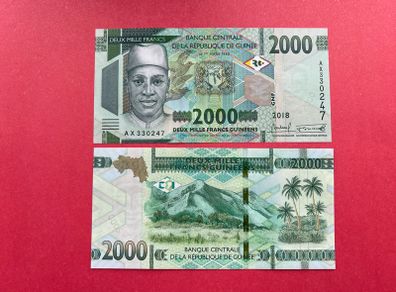 Guinea  2,000. Francs. 2018. Pick. 48a. ( Uncirculated )
