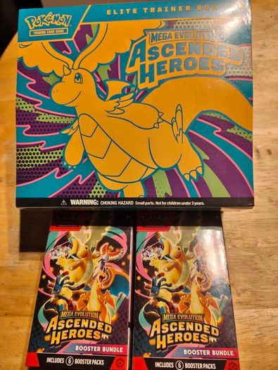 Pokemon Tcg Mega Evolution Ascended Heroes ETB and X2 booster bundle