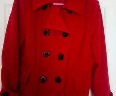Red wool short  coat double breasted. 16
