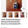 Vintage perfume bottle brooch Image 2
