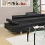 Leather Corner chaise Sofa 262cm black Image 2