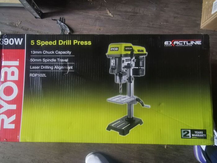 ryobi band saw, drop drill and lawn mower brand new