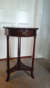 Mahogany-Style Demi-Lune Console Table