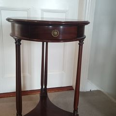 Mahogany-Style Demi-Lune Console Table