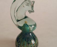 Signed Mdina Glass Seahorse Paperweight