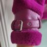 RIVER ISLAND fuschia faux leather and fur biker jacket Sz 14UK - Rrp 125 (New) Image 6