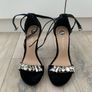 River Island Black Suede Crystal Heels Image 4