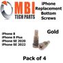 iPhone 8 8 Plus SE2 SE3 2020 SE 2022 Replacement Bottom Dock Screws Gold Image 2
