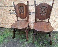 Carved oak hall chair