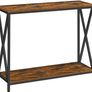 Console Table, Side Table, Hallway Table, Sofa Table, Cross Braces, 100 x 35 x 80 cm, for Living Room, Hallway, Steel Frame, Industrial Design, Vintage Brown/Black Image 4