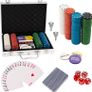 SALE Professional Texas Holdem Poker Set and Blackjack Set with Portable Carry Case | Casino Chips & Gambling Playing Cards Poker Dice Set for Adults Gaming Accessories (200pc Poker Set Image 2