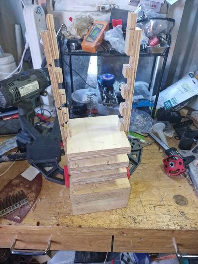Hand crafted tiered lamp